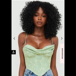 House of CB Bea Olive floral draped corset
